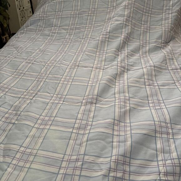 Antique Blue Purple Floral Quilt Comforter Hand Quilted Queen Reversible Pretty! - Picture 7 of 9